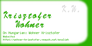 krisztofer wohner business card